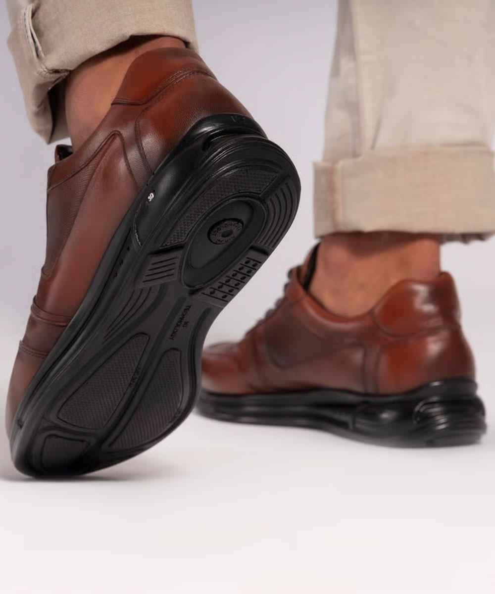 Sapato Casual Jota Pe 3d Evolution Couro Marrom