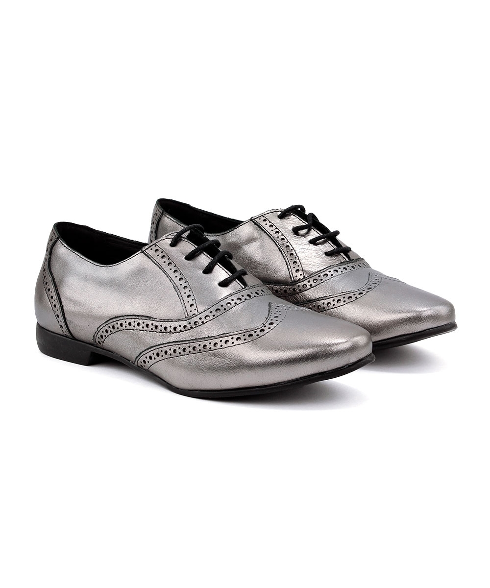 Sapato Oxford Feminino Pixolé Couro Onix