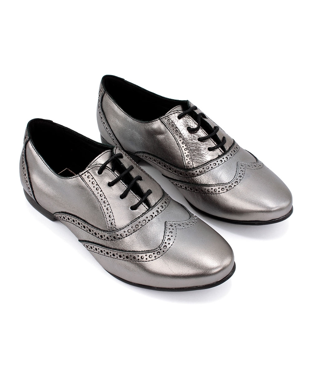 Sapato Oxford Feminino Pixolé Couro Onix