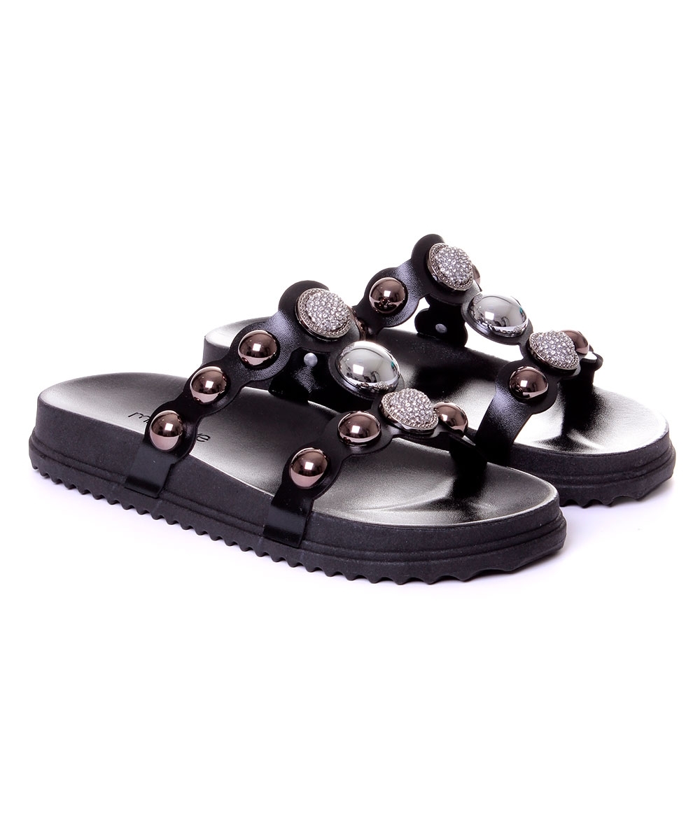 Tamanco Flatform Pixolé Tiras Preto