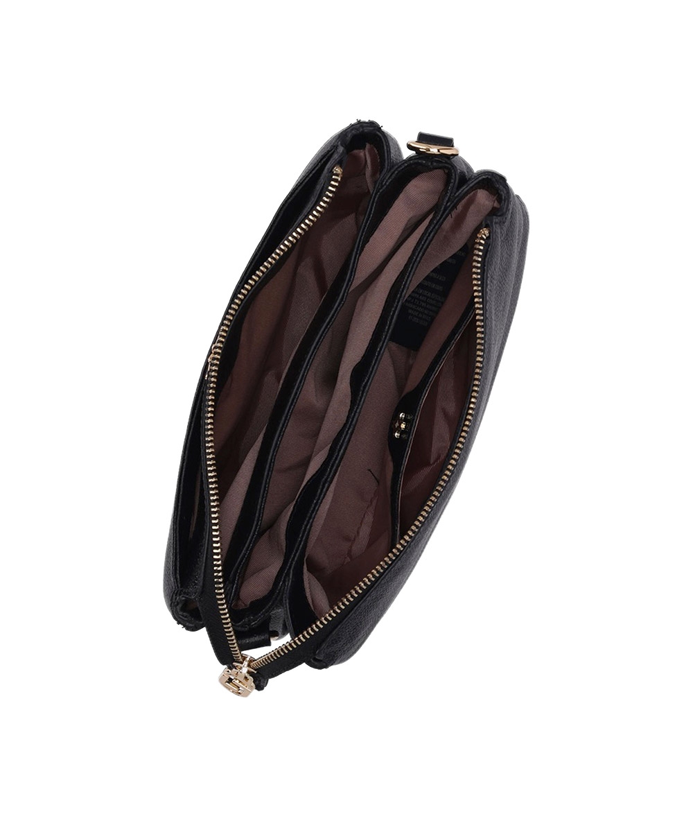 Bolsa Tiracolo Luz Da Lua Pequena Couro Preto