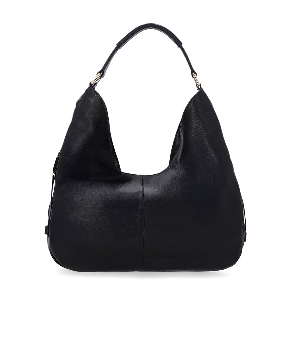 Bolsa Hobo Luz Da Lua Grande Couro Saara Preto