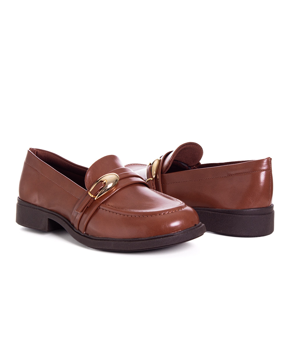 Mocassim Feminino Quiz Salto Bloco Caramelo