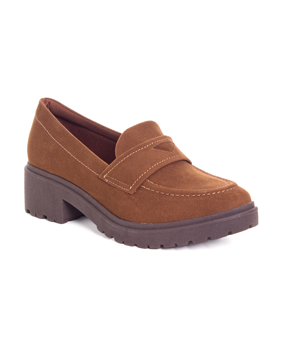 Mocassim Feminino Quiz Salto Tratorado Caramelo