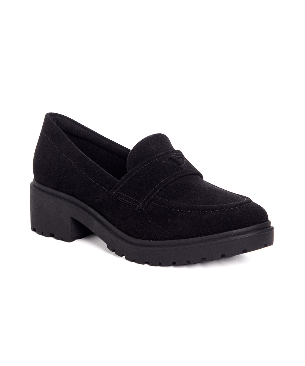 Mocassim Feminino Quiz Salto Tratorado Preto