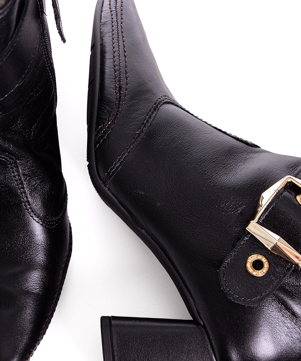 Bota Cano Curto Ramarim Total Comfort Couro 2659103 Preto