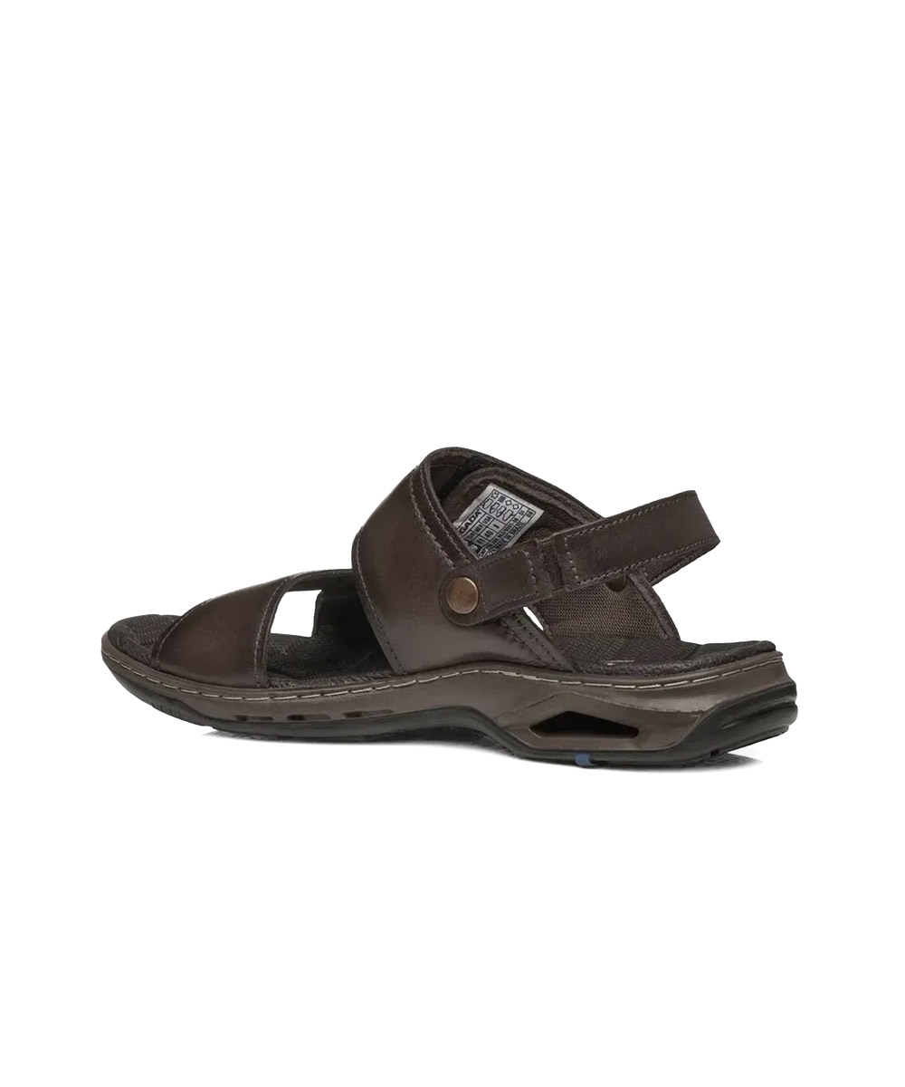 Sandália Pegada Masculina Couro Marrom