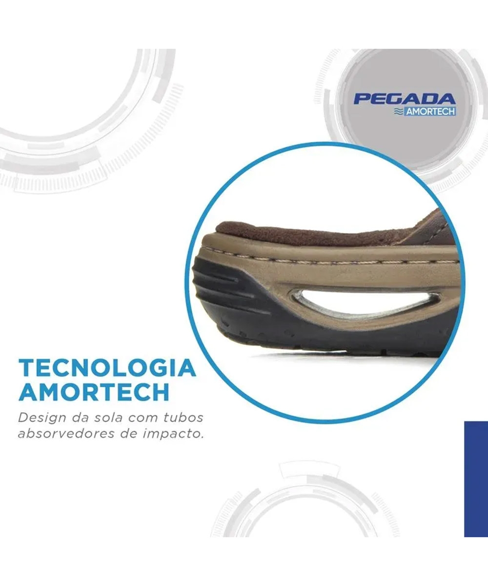 Sandália Pegada Masculina Couro Marrom