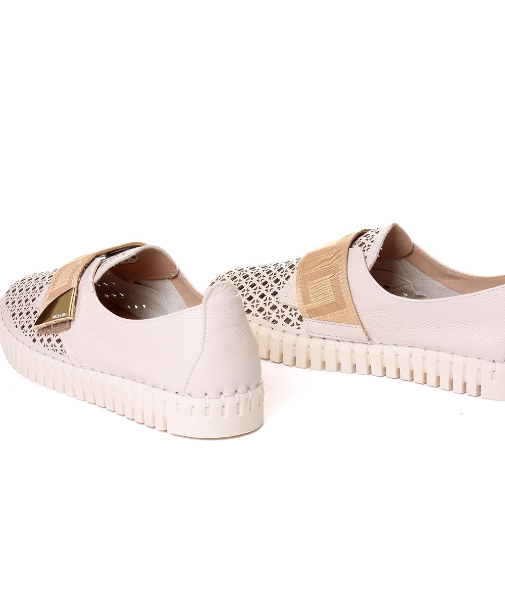 Tênis Feminino Luz Da Lua Casual Couro Panna