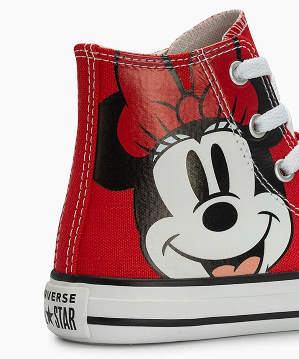 ミニー⭐️⭐️ Tênis Infantil Cano Alto Converse All Star Minnie Vermelho