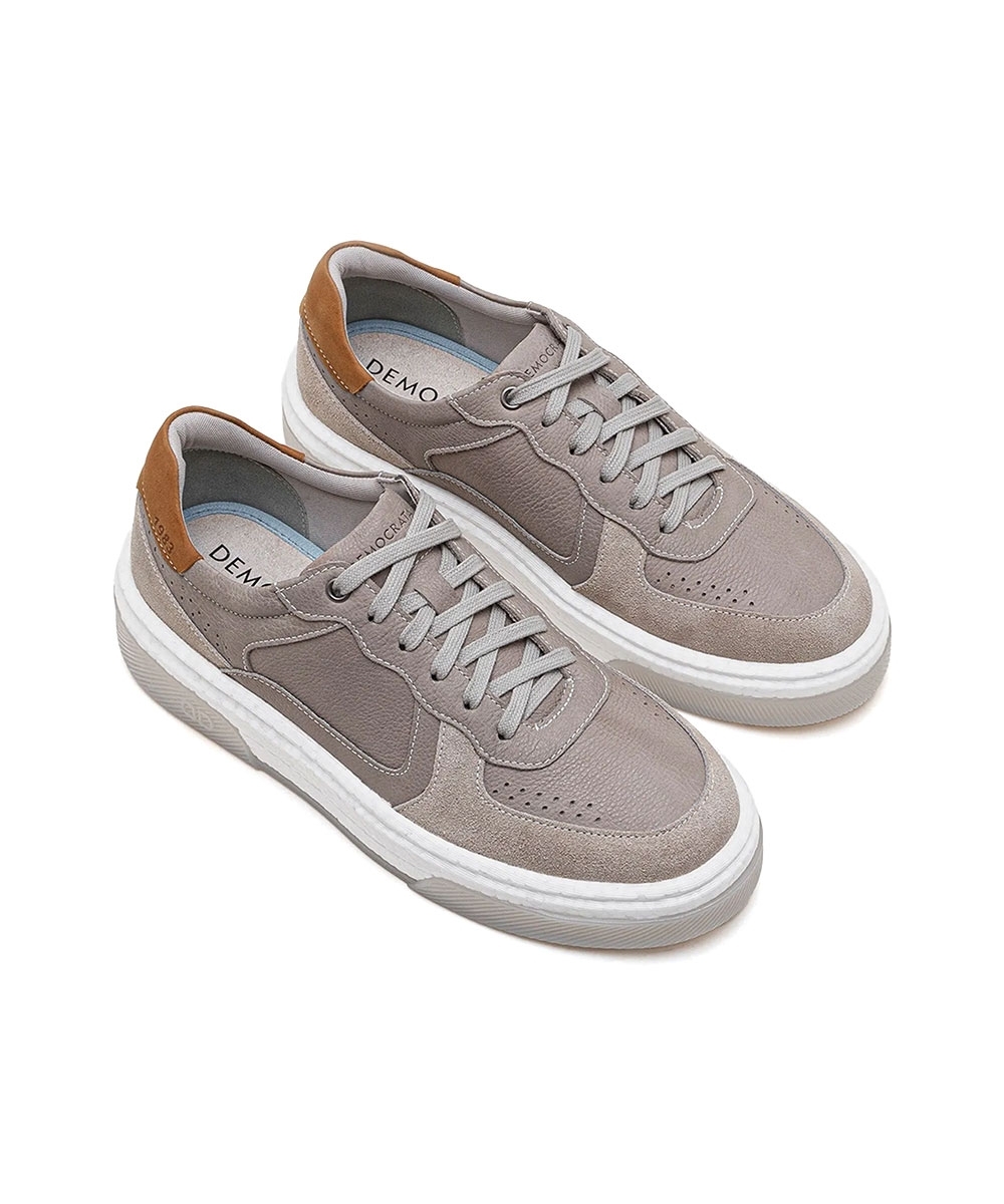 Tênis Masculino Democrata Beat Pulse Couro Off White