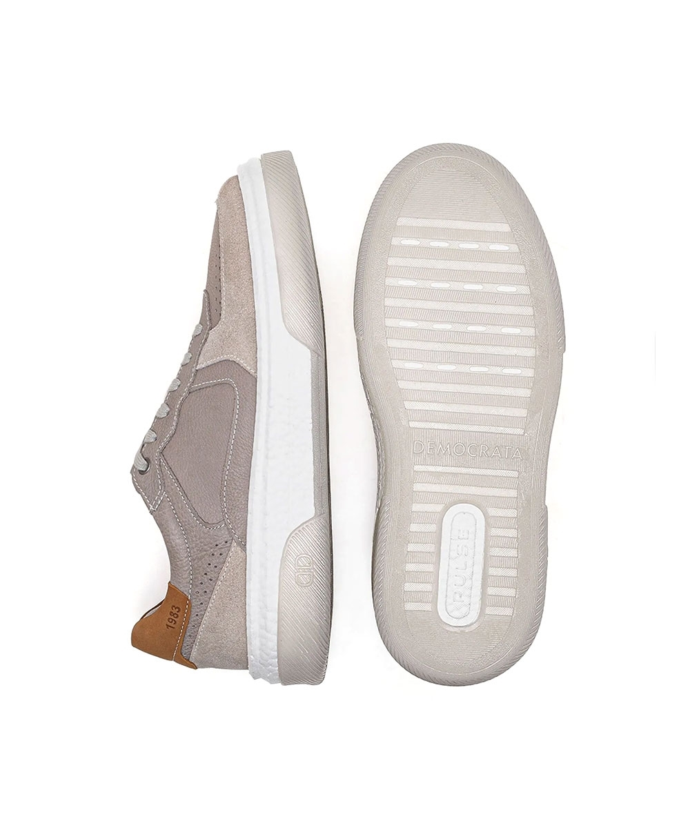 Tênis Masculino Democrata Beat Pulse Couro Off White