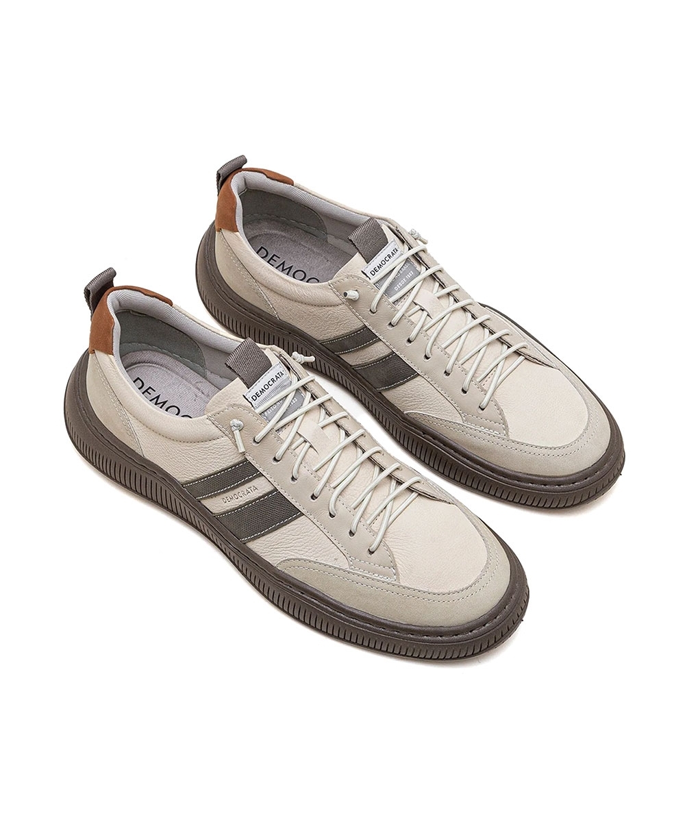 Tênis Masculino Democrata Vibe Couro Creme