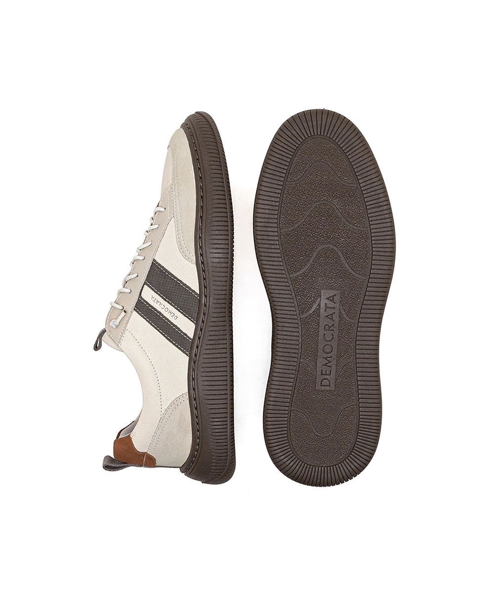 Tênis Masculino Democrata Vibe Couro Creme
