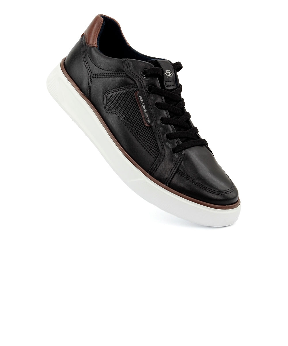 Tênis Masculino Pegada Levitech Couro Preto