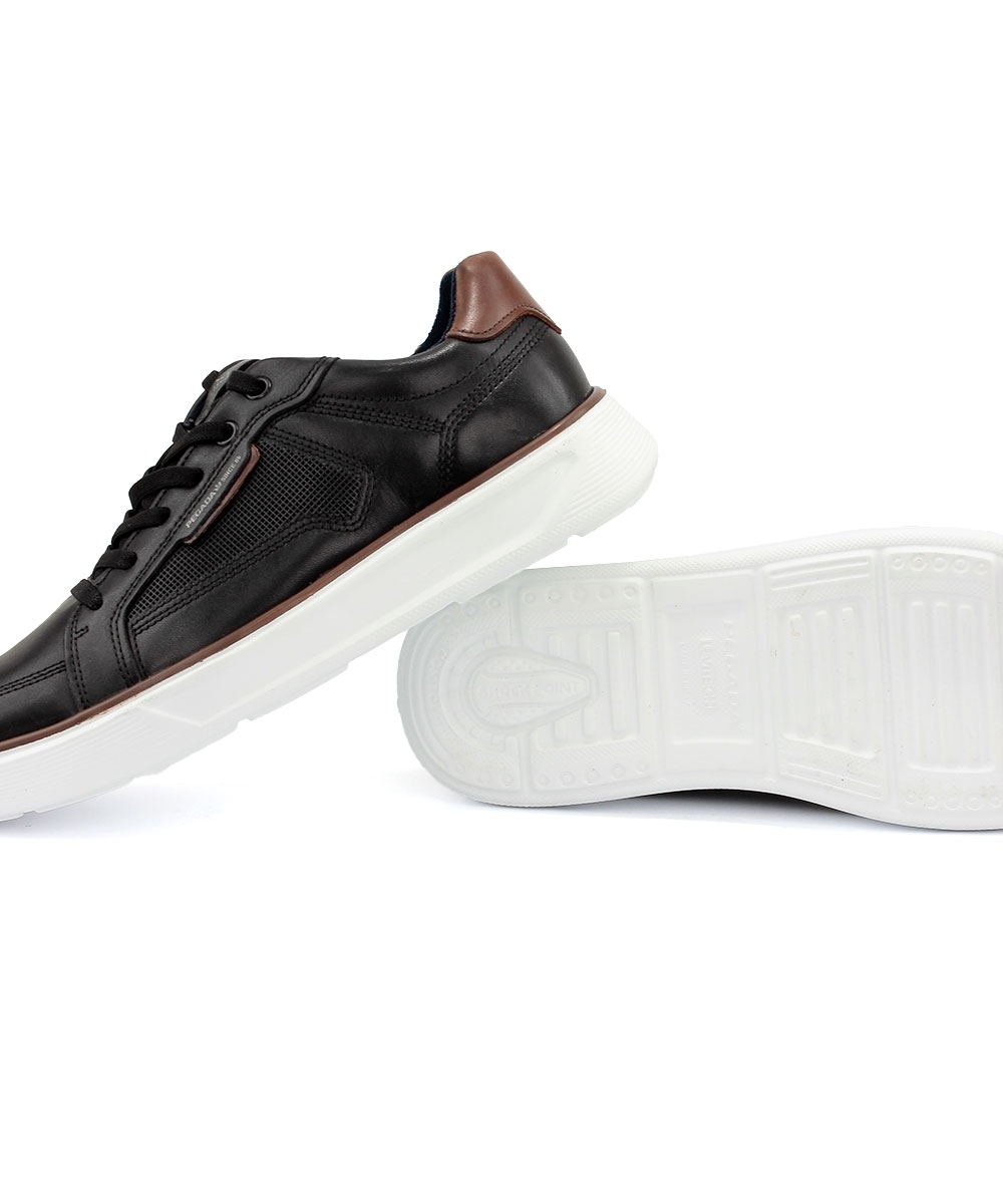 Tênis Masculino Pegada Levitech Couro Preto