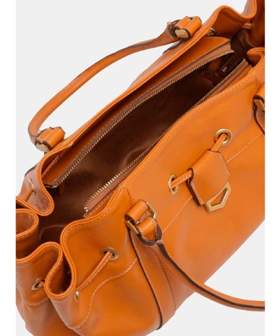 Bolsa Shopping Arezzo Alicia Média A50014-0539 Couro Caramelo
