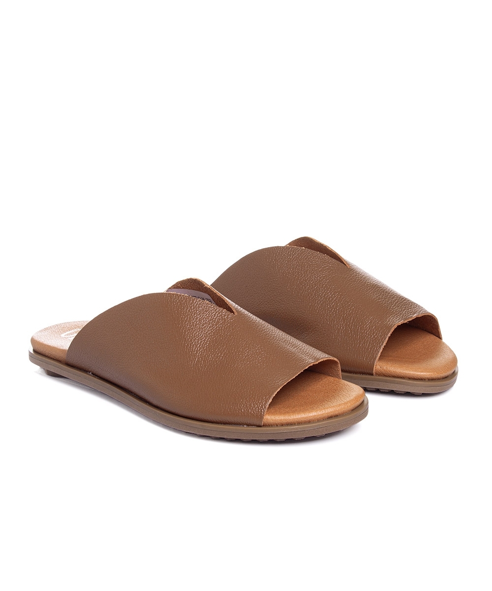 Sandália Orcade Comfy Roma Couro Caramelo