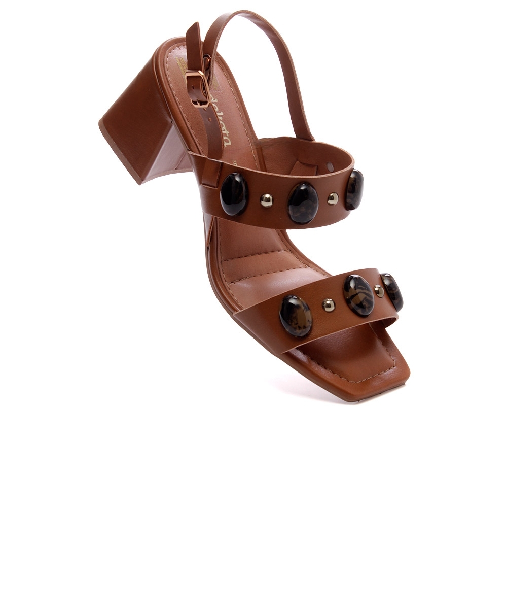 Sandália Dakota Salto Bloco Médio Caramelo