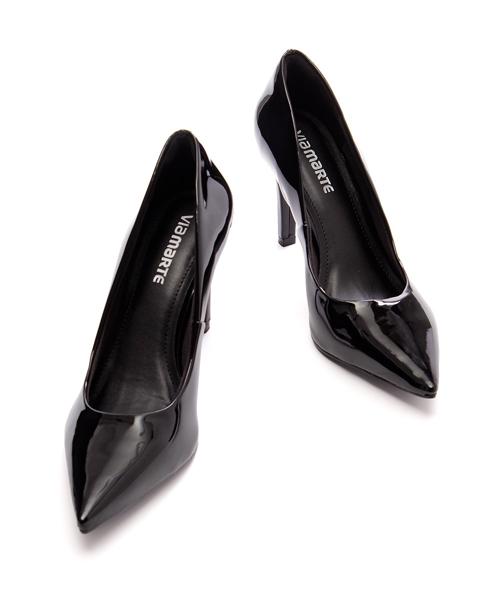 Sapato Scarpin Via Marte Salto Alto Verniz Preto