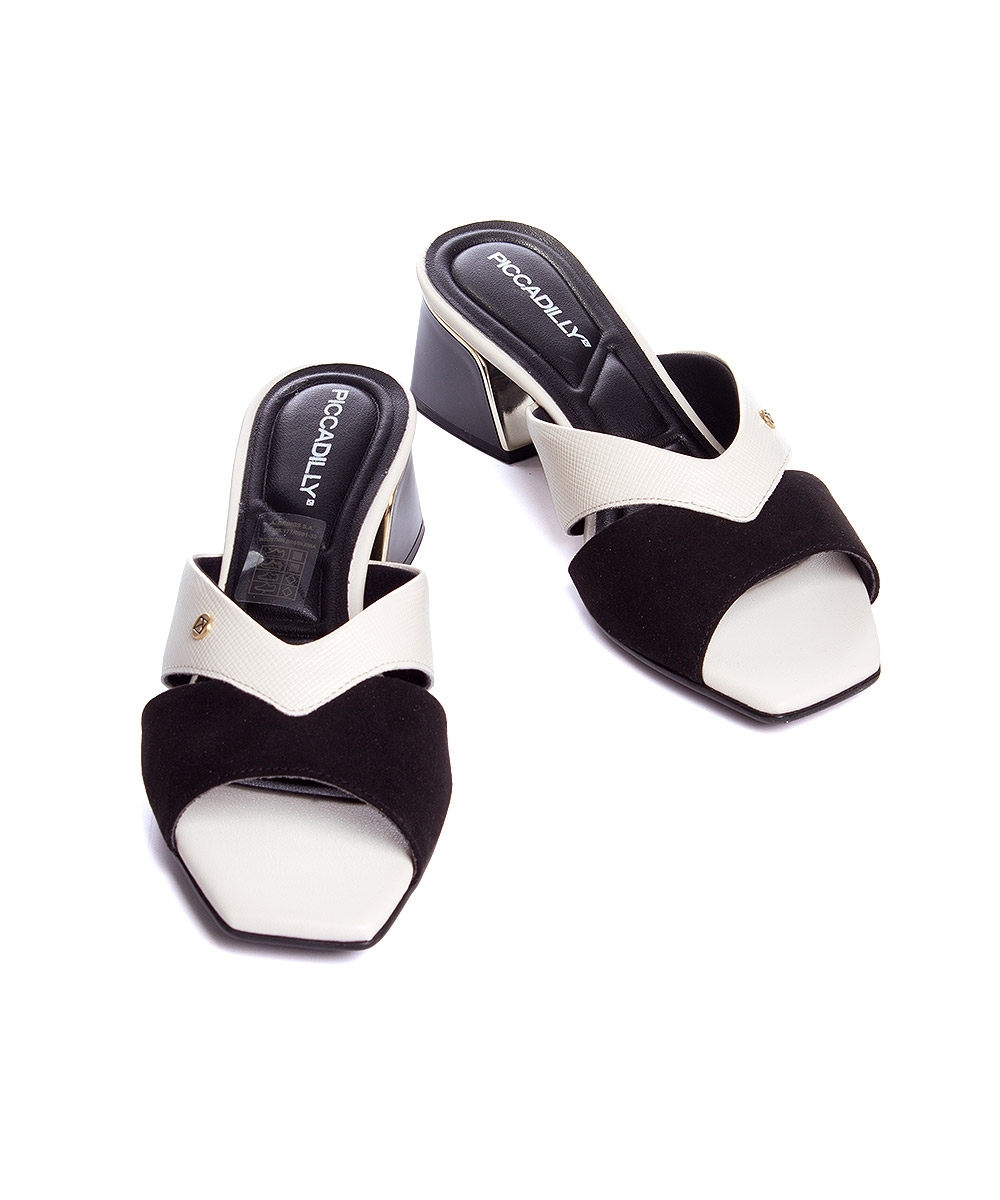 Tamanco Piccadilly Renee Salto Médio. Off White