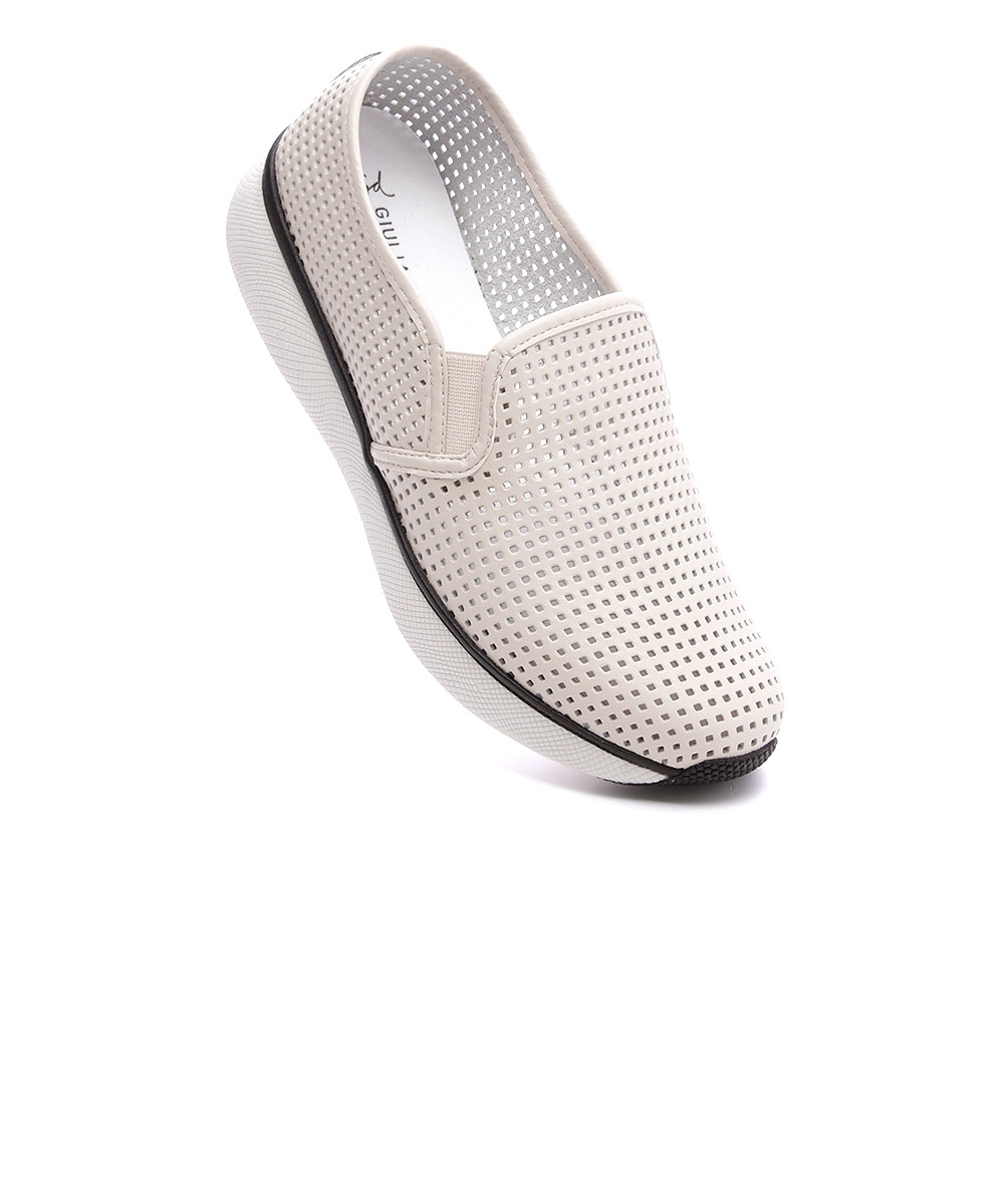 Tênis Feminino Giulia Domna Slip On Couro Off White