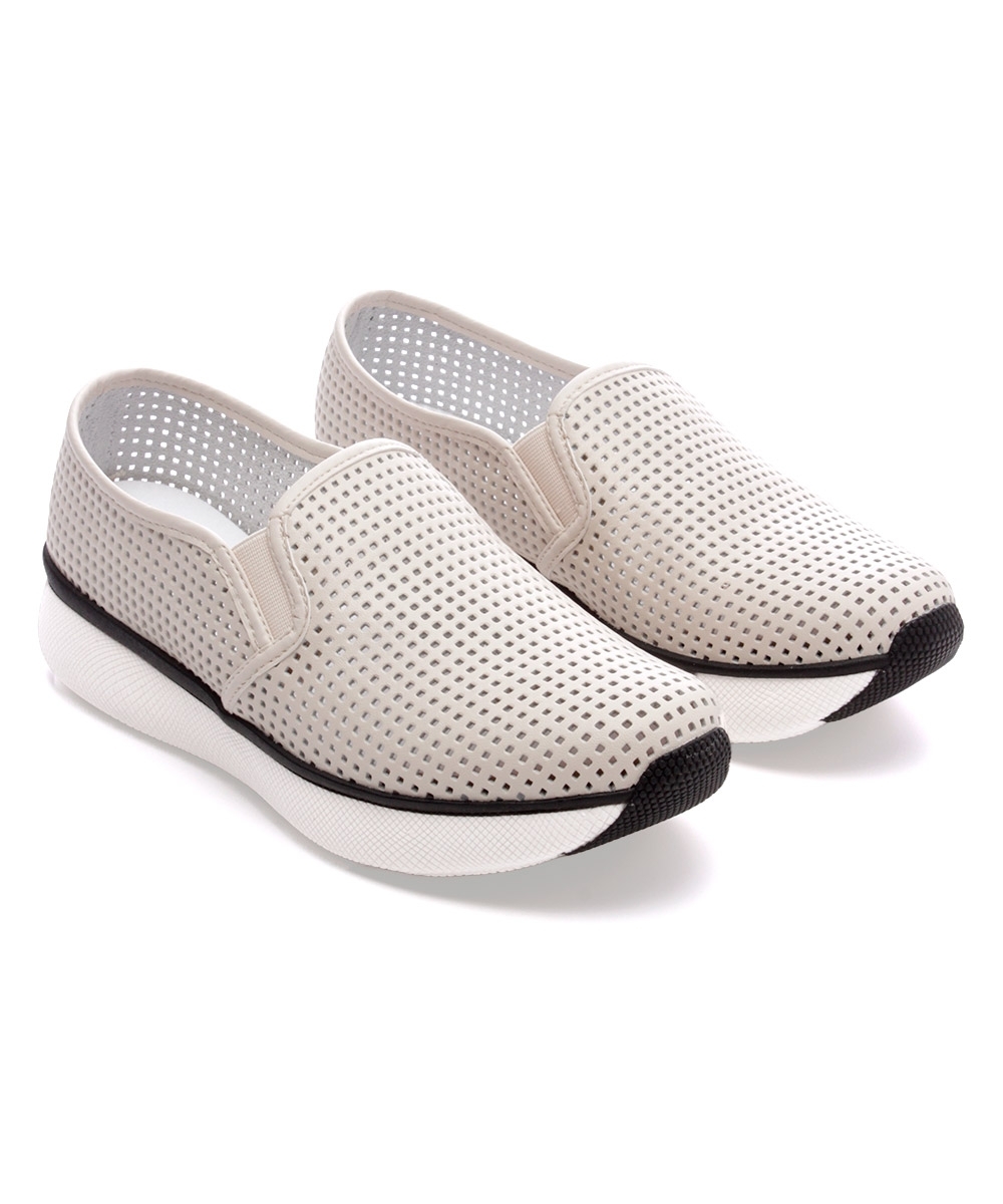 Tênis Feminino Giulia Domna Slip On Couro Off White