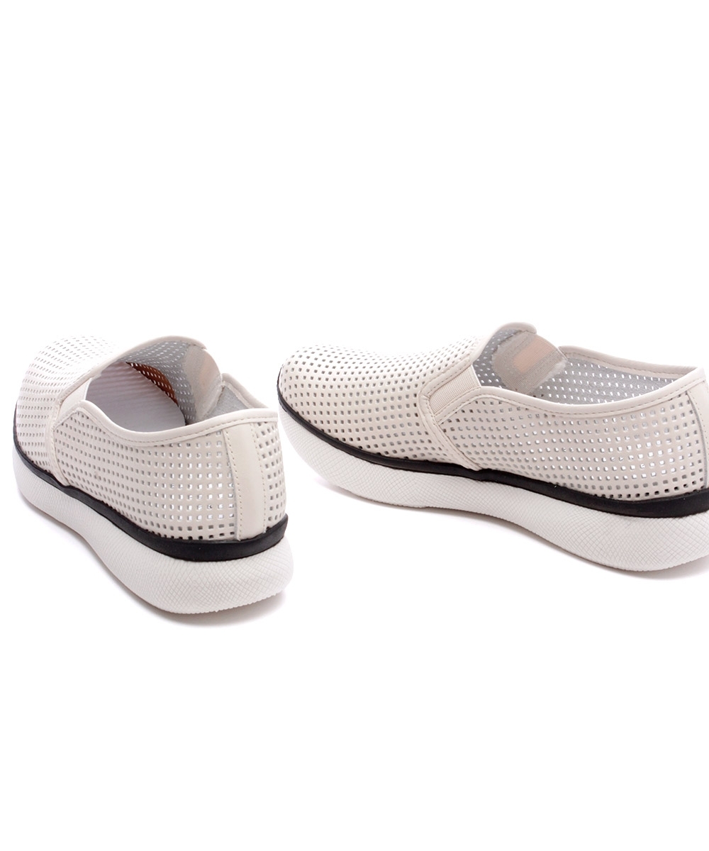 Tênis Feminino Giulia Domna Slip On Couro Off White