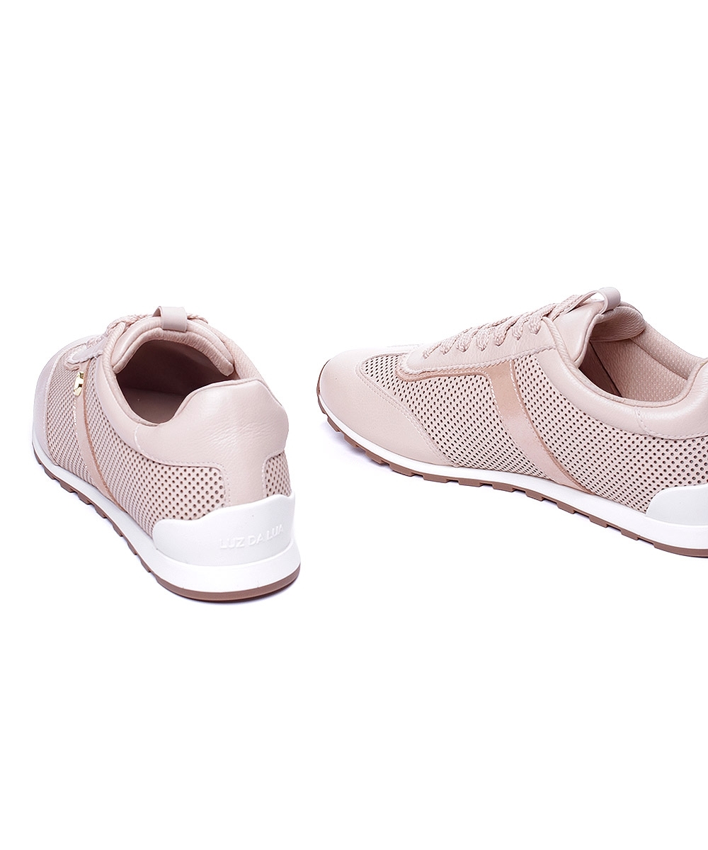 Tênis Feminino Luz Da Lua Saara Couro Bege