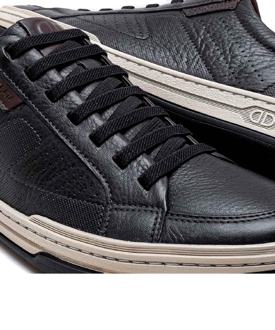 Tênis Democrata Denim Jay 151401 Couro Preto