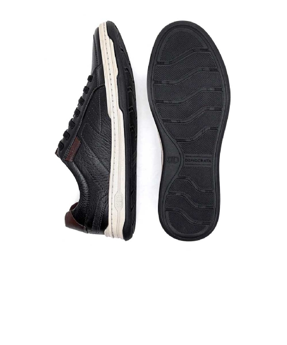 Tênis Democrata Denim Jay 151401 Couro Preto