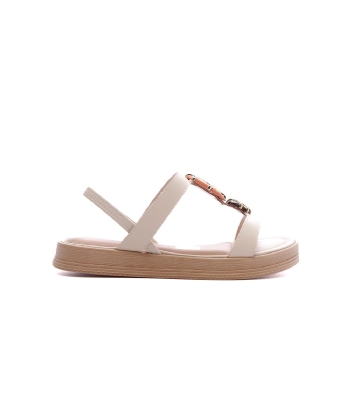 Sandália Flatform Dakota Pedrarias Off White
