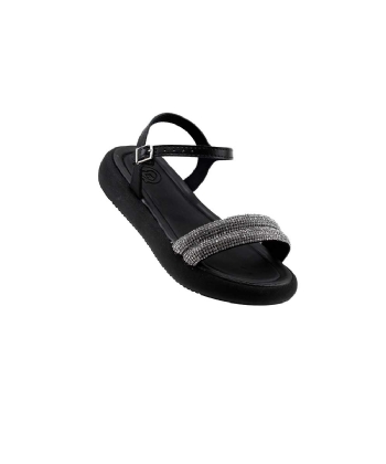 Sandália Infantil Molekinha Flatform Strass 2359.103 Preto