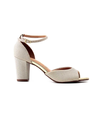 Sandália Vizzano Salto Glitter 6262-406 Dourado