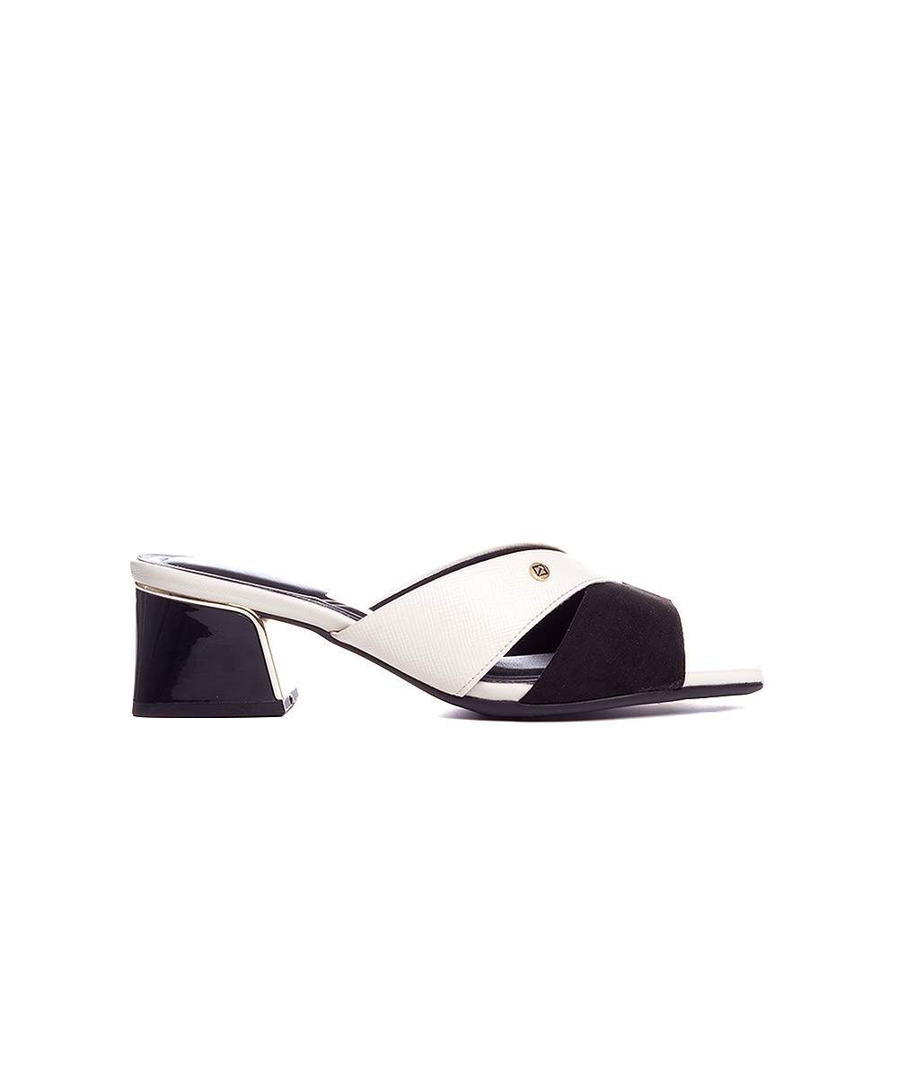 Tamanco Piccadilly Renee Salto Médio. Off White