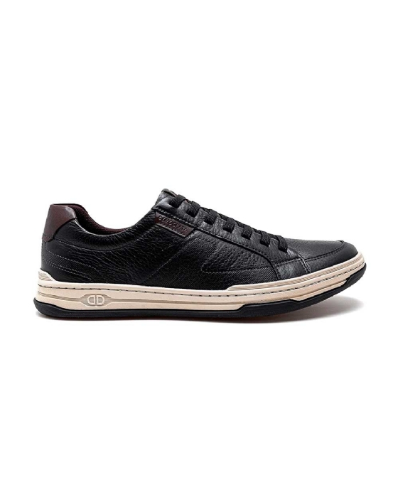Tênis Democrata Denim Jay 151401 Couro Preto